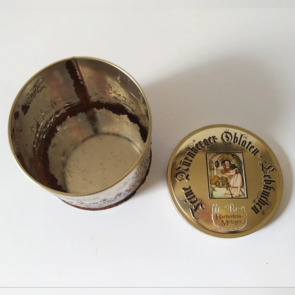 Vintage Cookie Tin German Lebkuchen Tin Graphics 1990